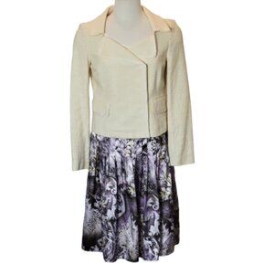 Banana Republic Double Breast Moto Style Crop Jacket Cream Cotton Blend Size 6